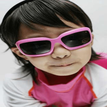 BANZ kids wrap around sunglasses in Square Ivory with UV protection