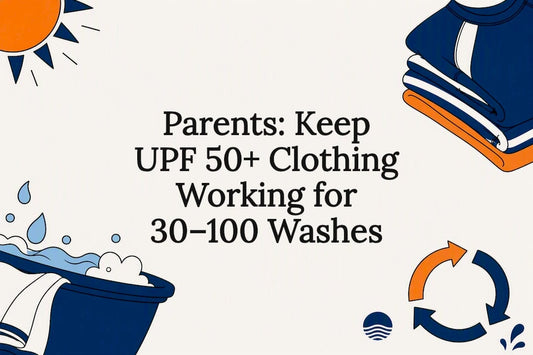 Decorative UPF clothing care title card
