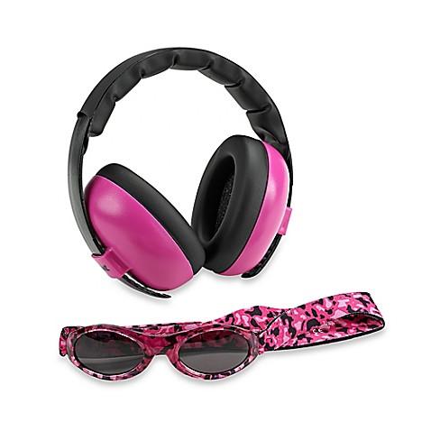 Baby BANZ earmuffs and sunglasses combo for hearing and UV protection
