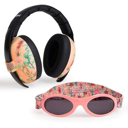 Baby Hearing Protection Earmuffs & Wrap Around Sunglasses Combo Set