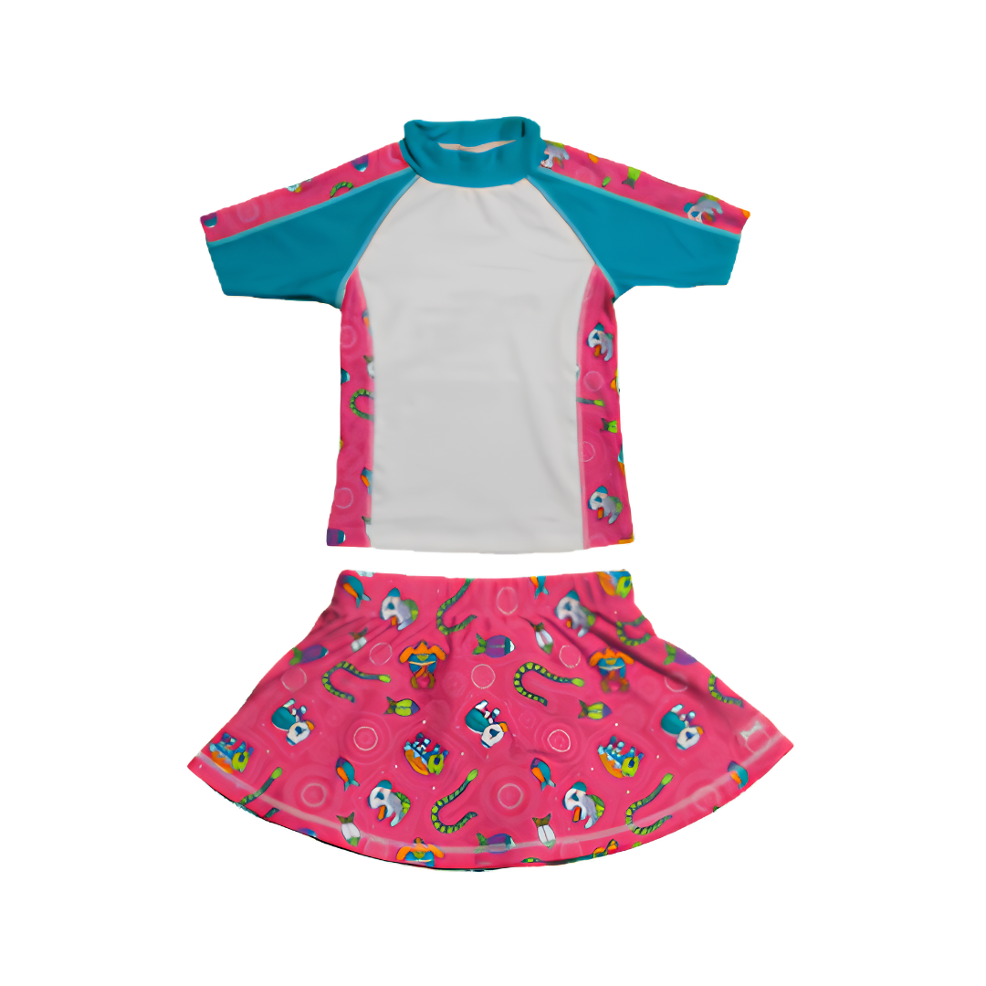 Girls 2-4  Short Sleeve Rashguard Set