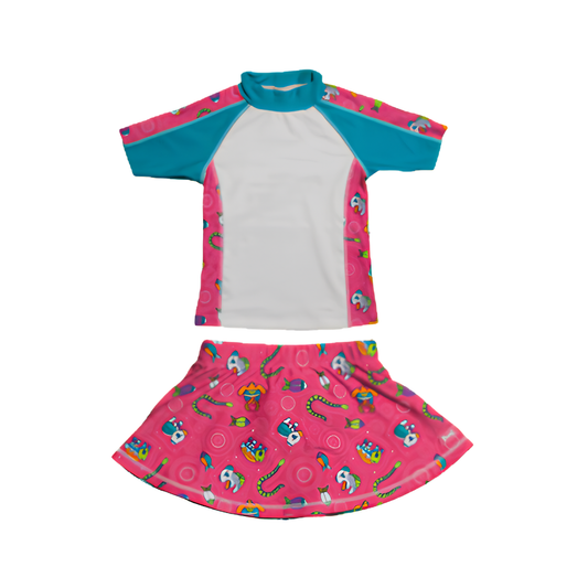 Girls 2-4  Short Sleeve Rashguard Set