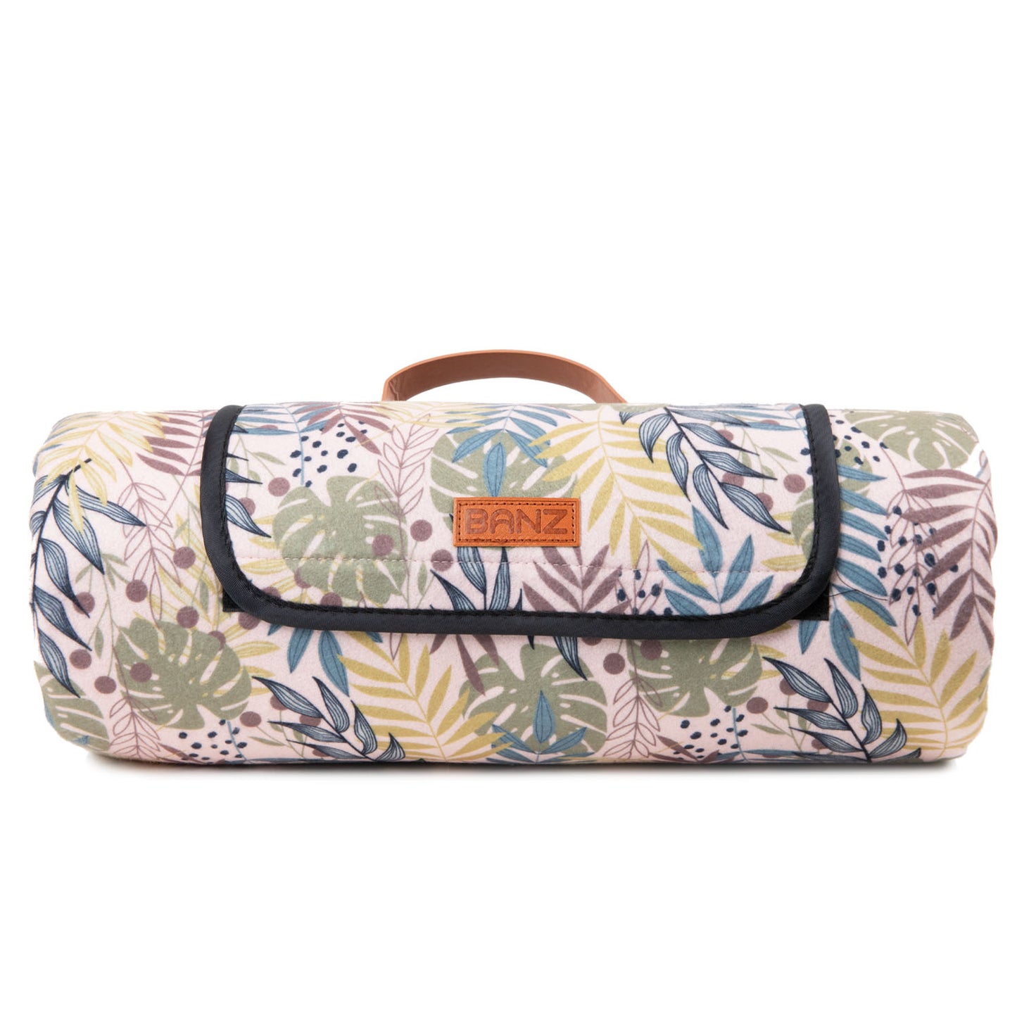 Picnic Waterproof Foldable Picnic Blanket in pink-monstera; waratah-apricot; gum-leaves-green; jungle-green; grevillea-navy-blue; banksia-blue Picnic Blankets