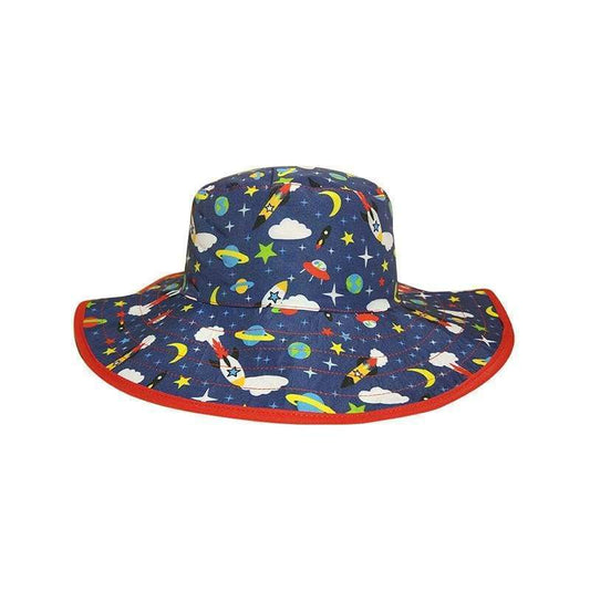 Baby BANZ reversible sun hat in Navy Space with UPF 50+ protection
