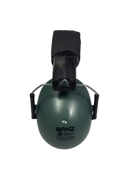 BANZ Hearing Protection Kids Earmuffs - Solids Dark Green