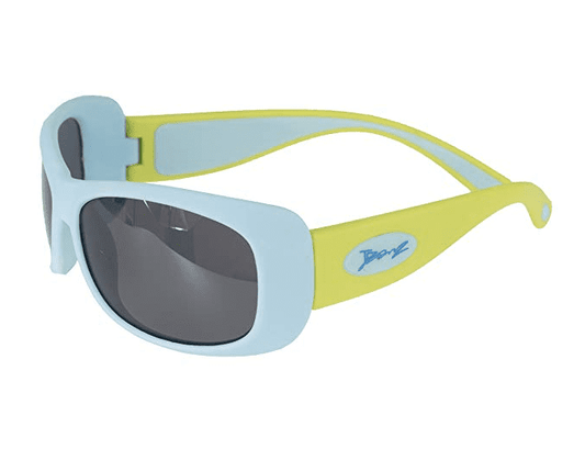 BANZ kids flexible frame wrap around sunglasses in Lime Green with UV protection