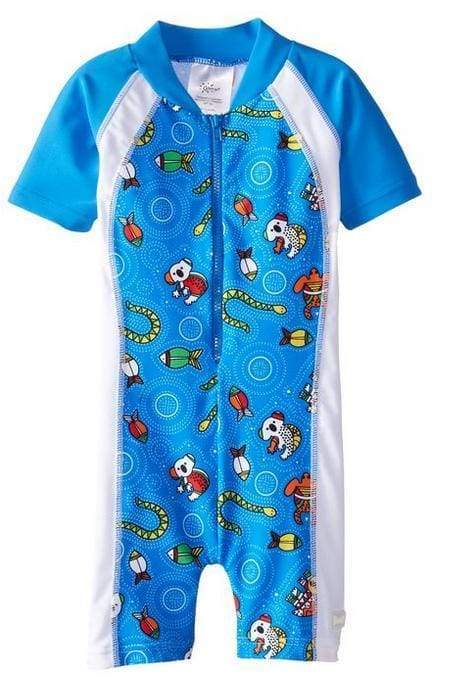 BANZ toddler one piece swimsuit in Blue Coolgardie with UPF 50+ protection