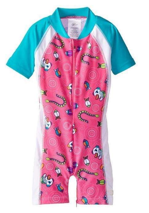 BANZ toddler one piece swimsuit in Pink Coolgardie with UPF 50+ protection