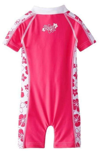 BANZ toddler one piece swimsuit in Pink Floral with UPF 50+ protection