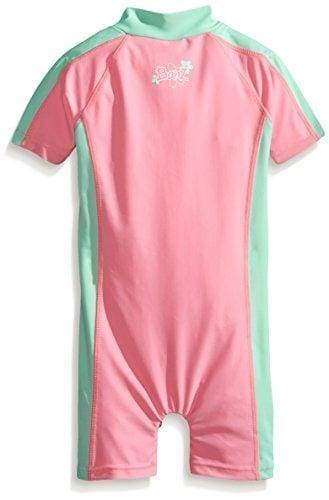 BANZ toddler one piece swimsuit in Pink Mint with UPF 50+ protection